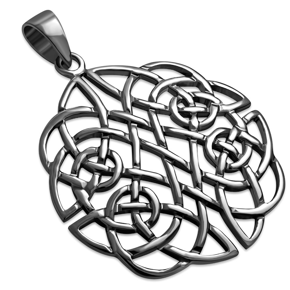 Large Celtic Knot Silver Pendant, pn533